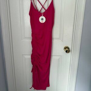 Pink Ruched Bodycon Dress